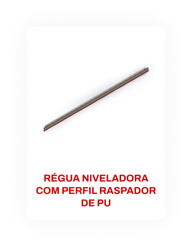 Régua niveladora com perfil raspador de PU