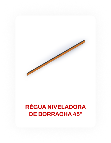 Régua niveladora de borracha 45°